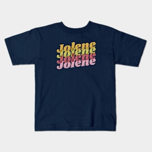 Jolene psychedelic typography boho 1970s design Kids T-Shirt